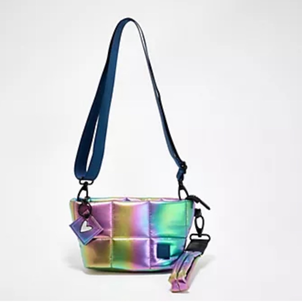 Iridescent Quilted Crossbody Bag in Rainbow - Picture 9 of 10